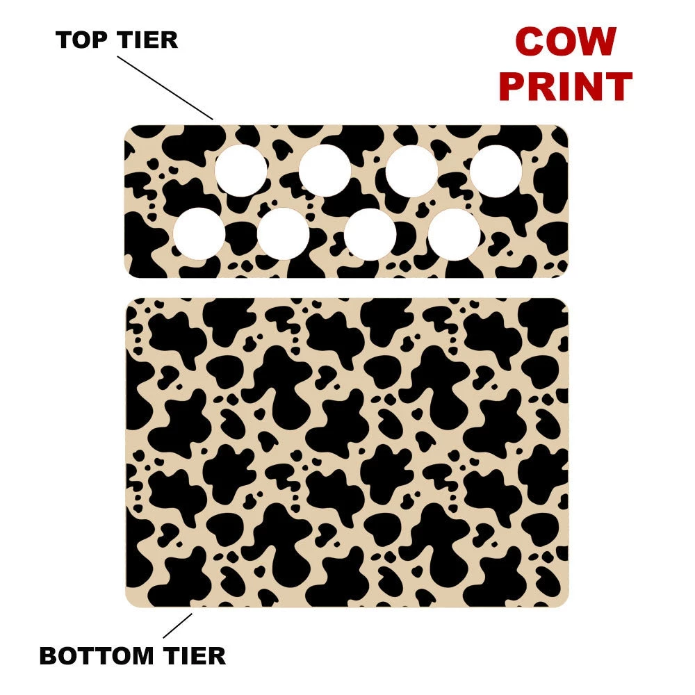 12in-caddy-k-pattern-design_cow-print.jpg BarProducts.com CHOOSE YOUR PATTERN - Counter Caddies™ - 12 INCH STRAIGHT UNIT W/ K-Cup Holes