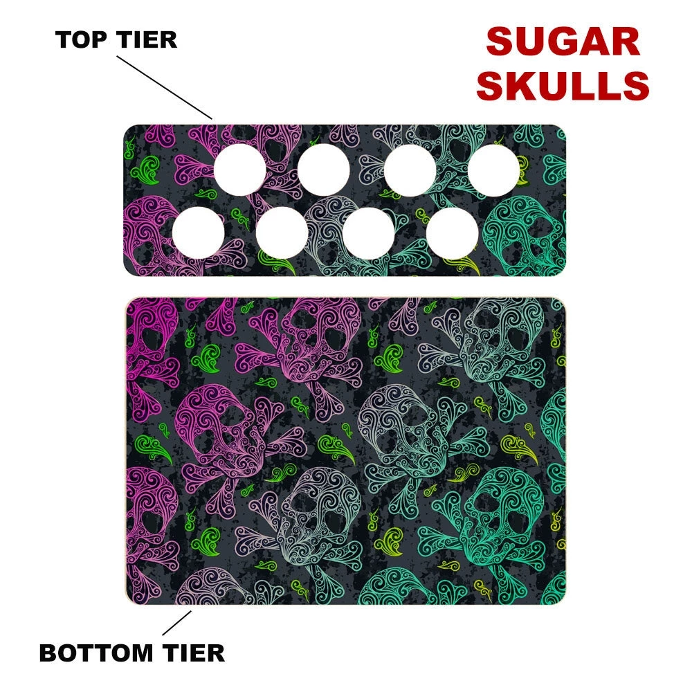 12in-caddy-k-pattern-design_sgr-sklls.jpg BarProducts.com CHOOSE YOUR PATTERN - Counter Caddies™ - 12 INCH STRAIGHT UNIT W/ K-Cup Holes