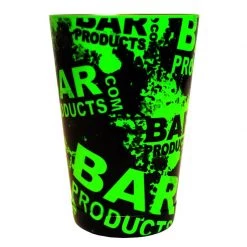 BarProducts.com Cocktail Shaker Tin - Printed Designer Series - 18oz Weighted - NEON GREEN Grungy BPC Logo