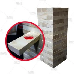 BarProducts Handcrafted Giant Block Stacking Game With JellO Shot Holes
