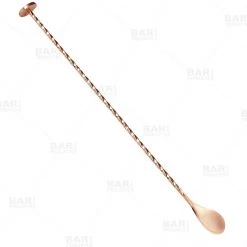 BarProducts.com BarConic® Copper Plated Bar Spoon W/ Muddler Tip - Professional Grade - 40cm Length