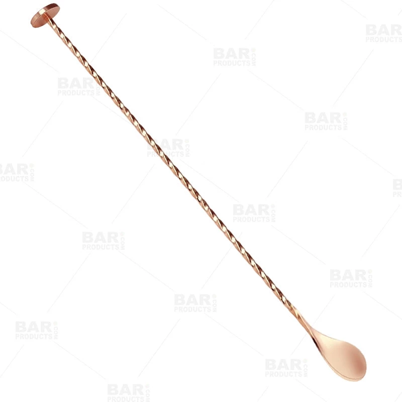 40cmbpc_1.jpg BarProducts.com BarConic® Copper Plated Bar Spoon W/ Muddler Tip - Professional Grade - 40cm Length