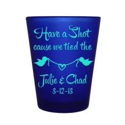 BarProducts.com BAR SUPPLIES CUSTOMIZABLE - 1.5oz Blue Frosted Shot Glass - Bird Knot
