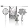 BarProducts.com 5 Piece Professional Diamond Pattern Stirred Cocktail Set Master Mixology