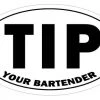 BarProducts.com TIP Bumper Sticker - 5 X 3 Oval - White Bumper Stickers