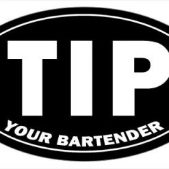 BarProducts.com Bumper Stickers TIP Bumper Sticker - 5 X 3 Oval - Black