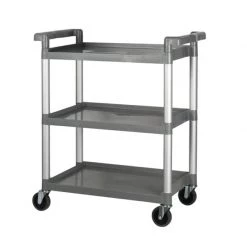 BarProducts.com Utility Cart - Plastic 3-Tier - Gray SPECIAL COLLECTIONS