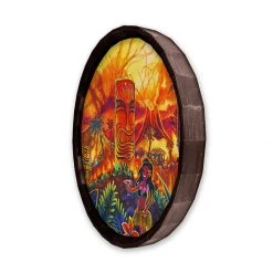 BarProducts Handcrafted Woodshop Made In The USA Lucky Tiki Wood Barrel Top Sign/Clock