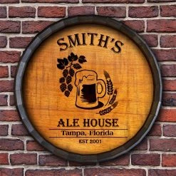 BarProducts Handcrafted Woodshop Made In The USA Ale House Barrel Top Tavern Sign