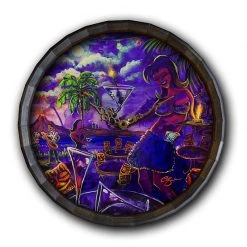 BarProducts Handcrafted Tiki Drink Wood Barrel Top Sign/Clock Woodshop Made In The USA