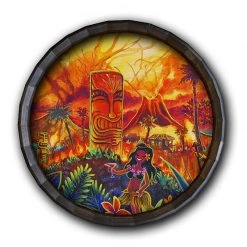 BarProducts Handcrafted Woodshop Made In The USA Lucky Tiki Wood Barrel Top Sign/Clock