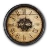 BarProducts Handcrafted Large Vineyard Roman Numeral Wood Barrel Top Clock Woodshop Made In The USA