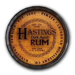 BarProducts Handcrafted Jamaican Rum Barrel Top Tavern Sign