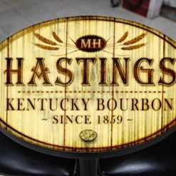 BarProducts Handcrafted Custom Table Top – Wood Barrel Theme – Design 1001 Woodshop Made In The USA