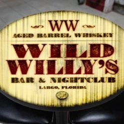 BarProducts Handcrafted Custom Table Top – Wood Barrel Theme – Design 1002