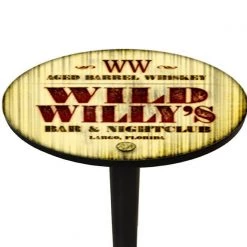 BarProducts Handcrafted Custom Table Top – Wood Barrel Theme – Design 1002