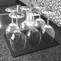 BarProducts.com BAR SUPPLIES Final Touch® Silicone Glass Drying Mat - Black