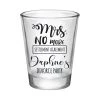 BarProducts.com SPECIAL COLLECTIONS CUSTOMIZABLE - 1.75OZ CLEAR DIVORCE SHOT GLASS - MRS. NO MORE