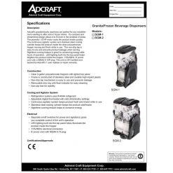 BarProducts.com Adcraft Granita Slush Machine - Double Hopper - 6 Gallons