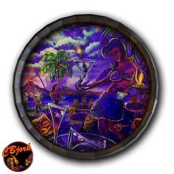 BarProducts Handcrafted Tiki Drink Wood Barrel Top Sign/Clock Woodshop Made In The USA