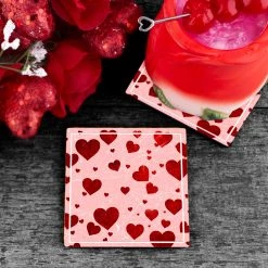 BarProducts.com HEARTS THEMED FOAM COASTERS - 3.5 INCH SQUARE SPECIAL COLLECTIONS