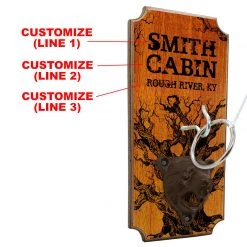 BarProducts Handcrafted CUSTOMIZABLE Wall Mounted Ring Toss Game With Bottle Opener - Cabin Design SPECIAL COLLECTIONS
