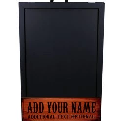BarProducts Handcrafted "ADD YOUR NAME" A-Frame Sidewalk Chalkboard Sign – Double Sided - Wood Finish Options - Design 2