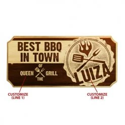 BarProducts Handcrafted Custom Wood Plaque Sign - BBQ