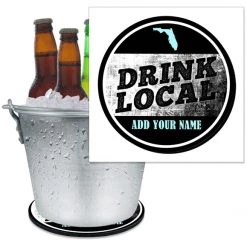 BarProducts.com ADD YOUR NAME - Beer Bucket Coaster - Drink Local BAR SUPPLIES