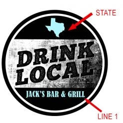 BarProducts.com ADD YOUR NAME - Beer Bucket Coaster - Drink Local BAR SUPPLIES