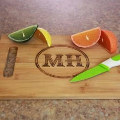 BarProducts Handcrafted Personalized Bamboo Cutting Board And Shot Glass Set