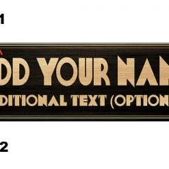 BarProducts Handcrafted "ADD YOUR NAME" A-Frame Sidewalk Chalkboard Sign – Double Sided - Wood Finish Options - Design 3 Woodshop Made In The USA