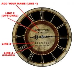 BarProducts.com CUSTOMIZE - Rustic Wooden Clock - Brewery - Multiple Sizes BAR DECOR