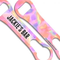 BarProducts.com ADD YOUR NAME V-Rod® Bottle Opener - Watercolor Tie Dye BAR TOOLS