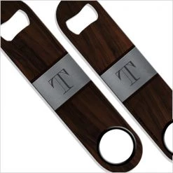 BarProducts.com BAR TOOLS ADD YOUR NAME SPEED Bottle Opener – Wood Monogram