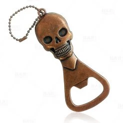 BarProducts.com BAR TOOLS BarConic® Handheld Bottle Opener - Skull - Antique Copper