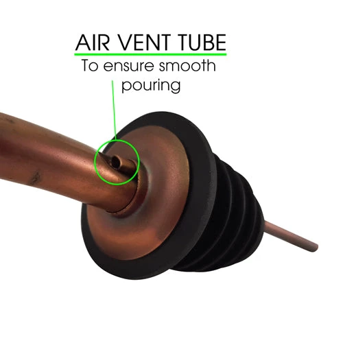 antique-finish-pourer-web-detail.jpg BarProducts.com BAR SUPPLIES BarConic® Liquor Pourer With Antique Copper Finish