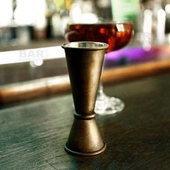 BarProducts.com BAR TOOLS BarConic® Antique Gold Japanese Jigger 25/50