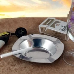 BarProducts.com BAR SUPPLIES Ashtray - Semi Square Stainless Steel - 4.75 Inch