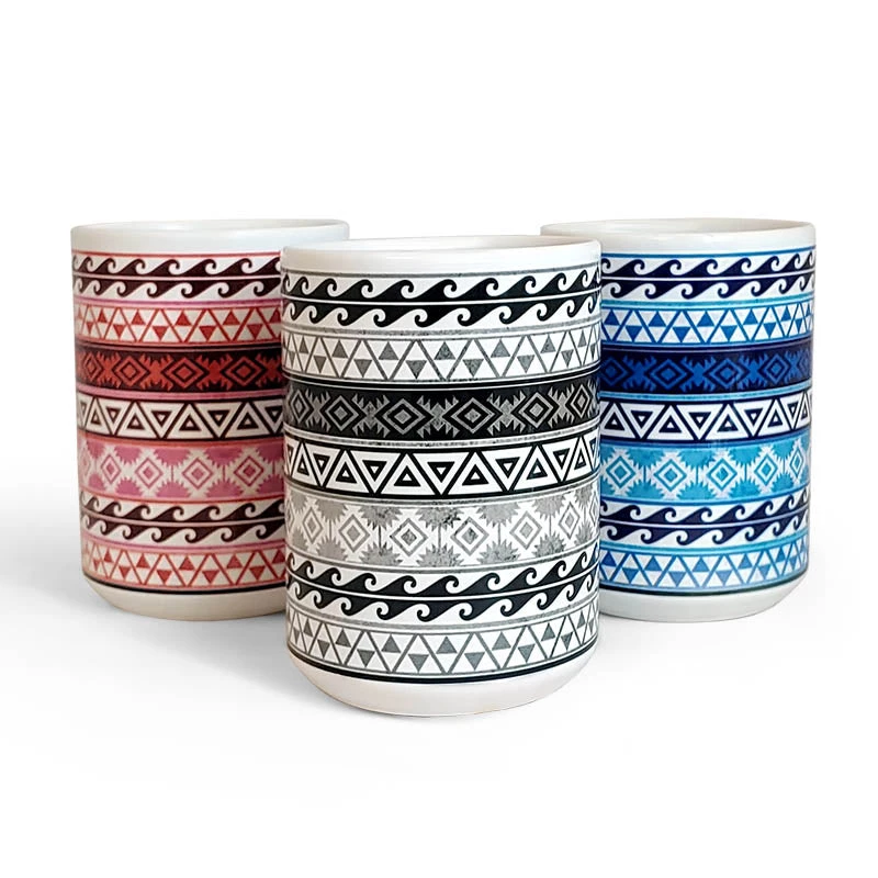aztec-mug-bpc-800.jpg BarProducts.com Aztec Pattern Ceramic Mugs - Color Variants - 15 Oz