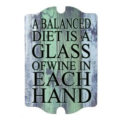 BarProducts Handcrafted Woodshop Made In The USA A Balanced Diet... Wood Bar Sign Tavern-Shaped