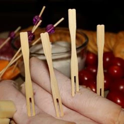 BarProducts.com Bamboo Fork Pick - 100 Pack Master Mixology