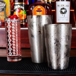 BarProducts.com BarConic® 2 Piece Diamond Shaker Set - 18 & 28 Ounce - Stainless Steel SPECIAL COLLECTIONS