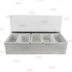BarProducts.com BarConic® Hammered Stainless Steel Condiment Holder - 5 Pint BAR SUPPLIES