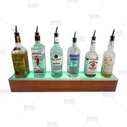 BarProducts.com BarConic® LED Liquor Bottle Display Shelf - 4 Steps - Wild Cherry - Several Lengths