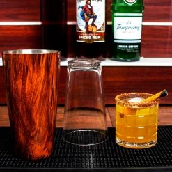 BarProducts.com SPECIAL COLLECTIONS BarConic® Wood Grain Boston Shaker Set