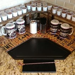 BarProducts.com KITCHEN, DINING & SERVICE Counter Caddies™ - BARISTA Theme - CORNER Shelf W/ K-CUP Holes
