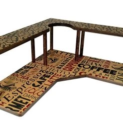 BarProducts.com Counter Caddies™ - BARISTA Theme - CORNER Shelf W/ Trash Can Inset KITCHEN, DINING & SERVICE