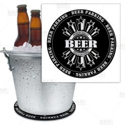 BarProducts.com Beer Bucket Coaster - Beer Parking - 8.75" Diameter (Reuseable) BAR SUPPLIES