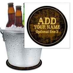BarProducts.com BAR SUPPLIES ADD YOUR NAME - Beer Bucket Coaster - Brown Grunge